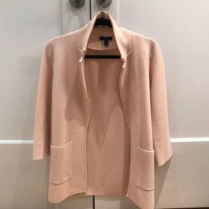 J Crew Open Front Sweater Blazer in Blush Pink